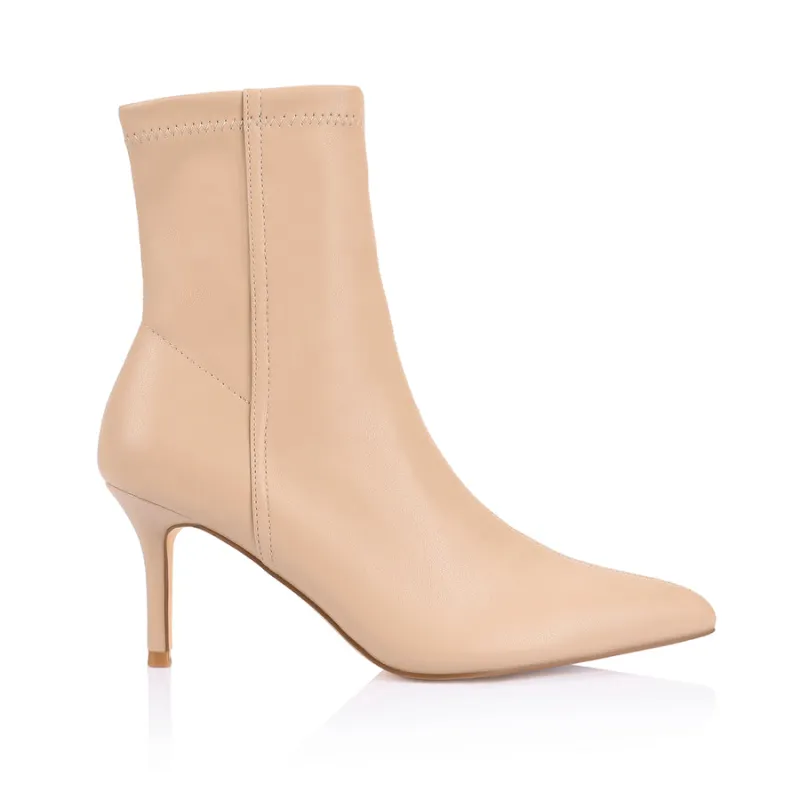 Bella Stretch Ankle Boots - Beige Stretch sold by Verali