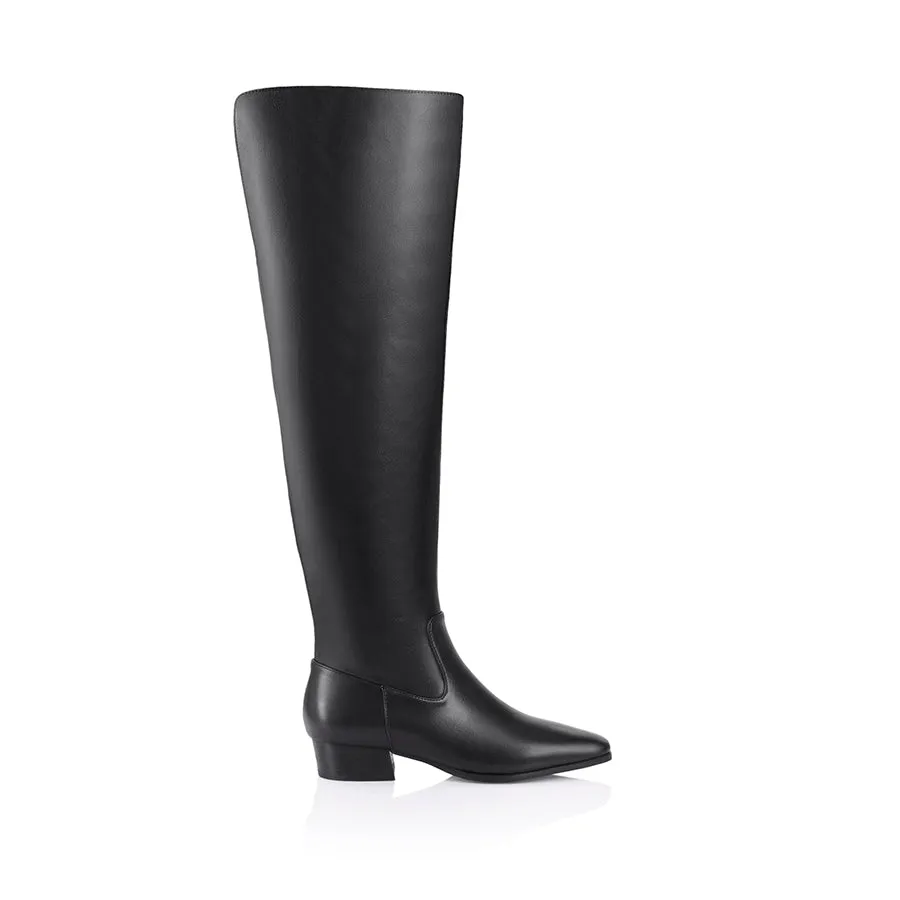 Camden Thigh High Boots - Black sold by Verali