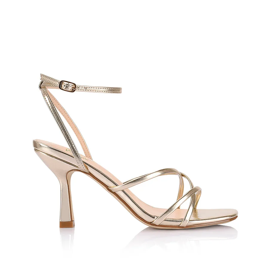 Penelope Strappy Sandals - Champagne Gold sold by Verali