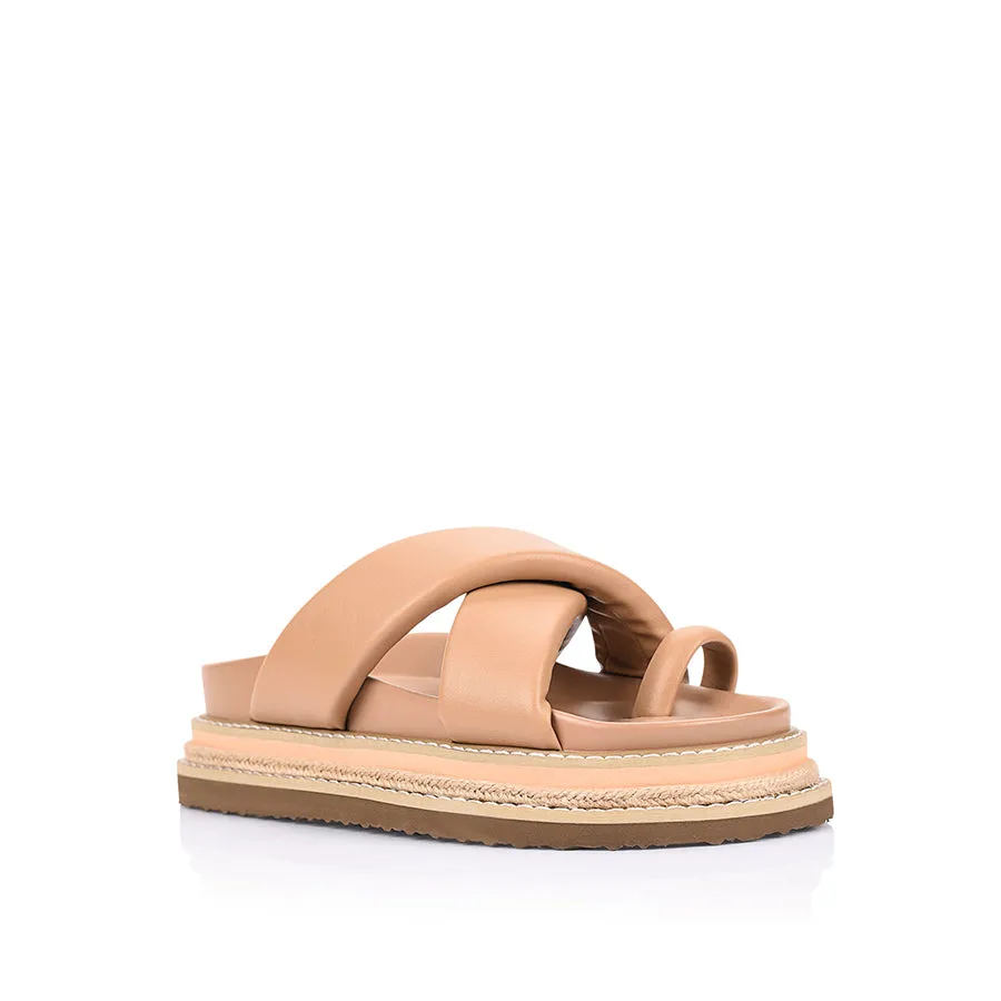 Thelma Flatform Slides - Dark Camel Tan sold by Verali product image thumbnail 2