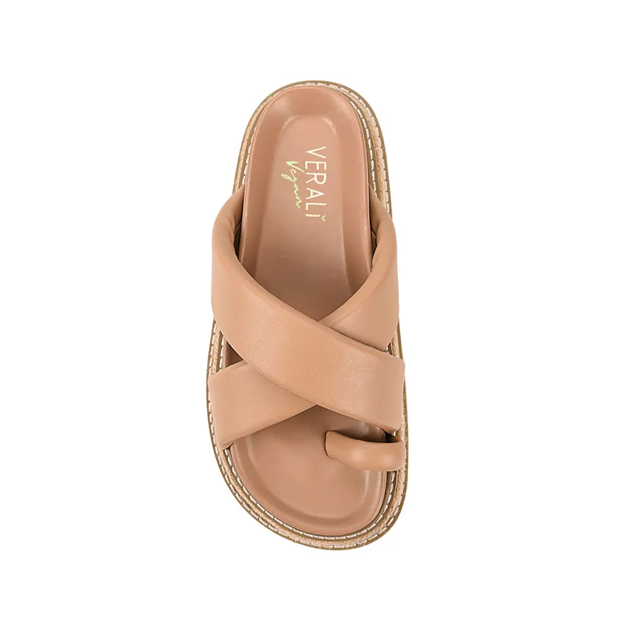 Thelma Flatform Slides - Dark Camel Tan sold by Verali product image thumbnail 4