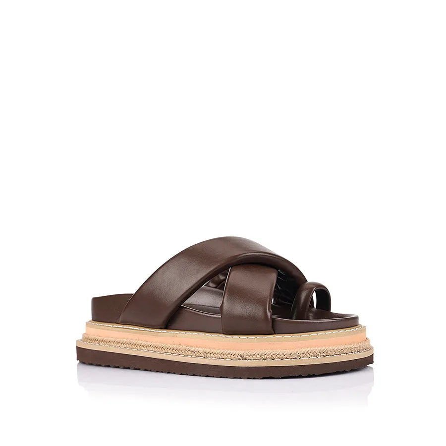 Thelma Flatform Slides - Chocolate Brown sold by Verali product image thumbnail 2