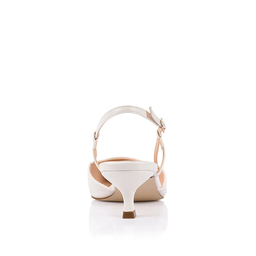 Lucas Slingback Kitten Heels - Chalk White sold by Verali product image thumbnail 3