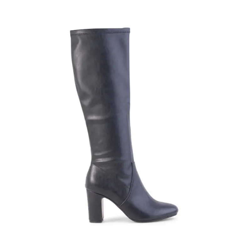 Zack Knee High Boots - Black Smooth sold by Verali