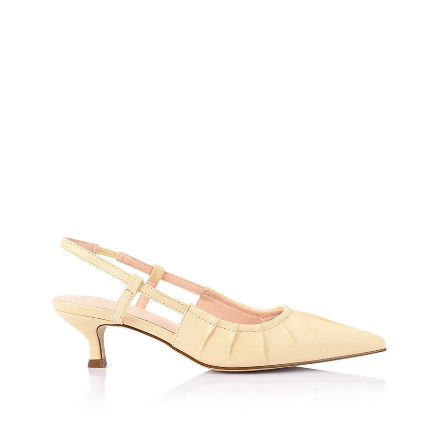 Lucius Slingback Kitten Heels - Butter Cream sold by Verali
