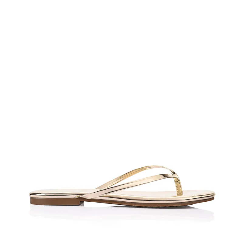 Tori Thongs - Gold Mirror sold by Verali