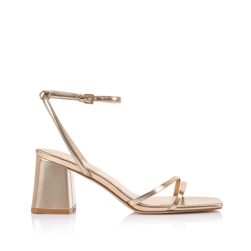 Stevie Block Heel Sandals - Rose Gold sold by Verali