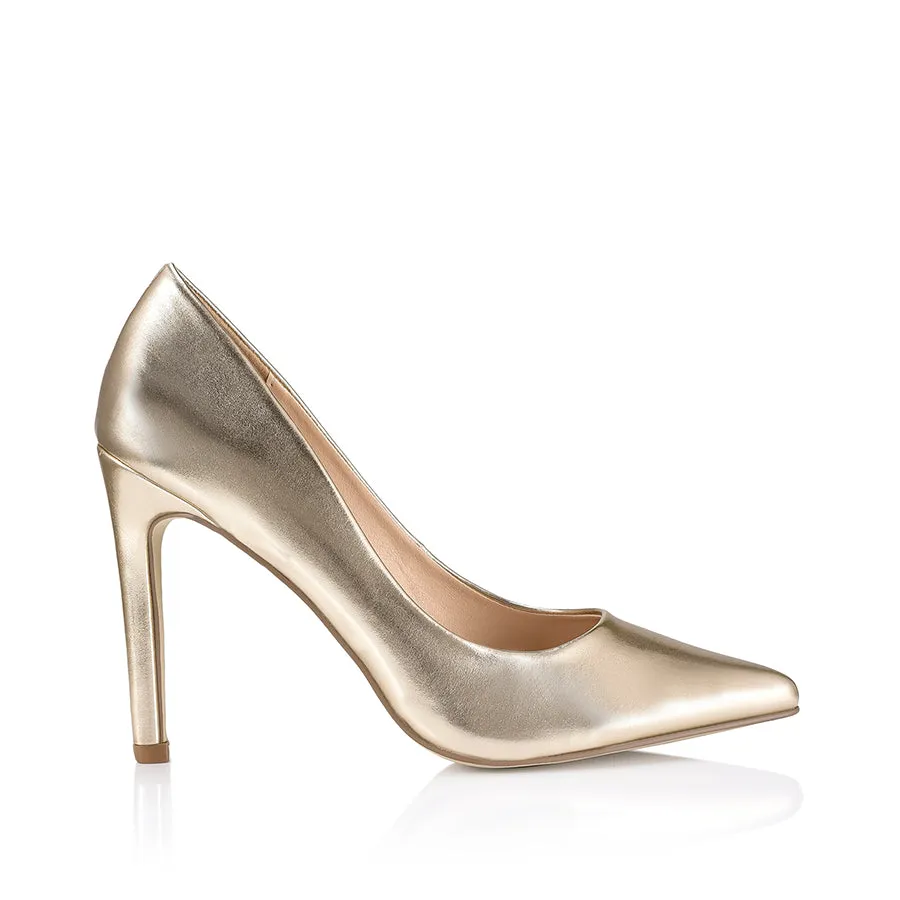 Harolina Stiletto Pumps - Champagne Metallic sold by Verali
