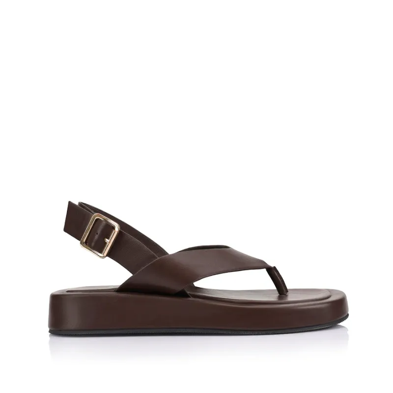 Bono Platform Sandals - Chocolate Brown sold by Verali