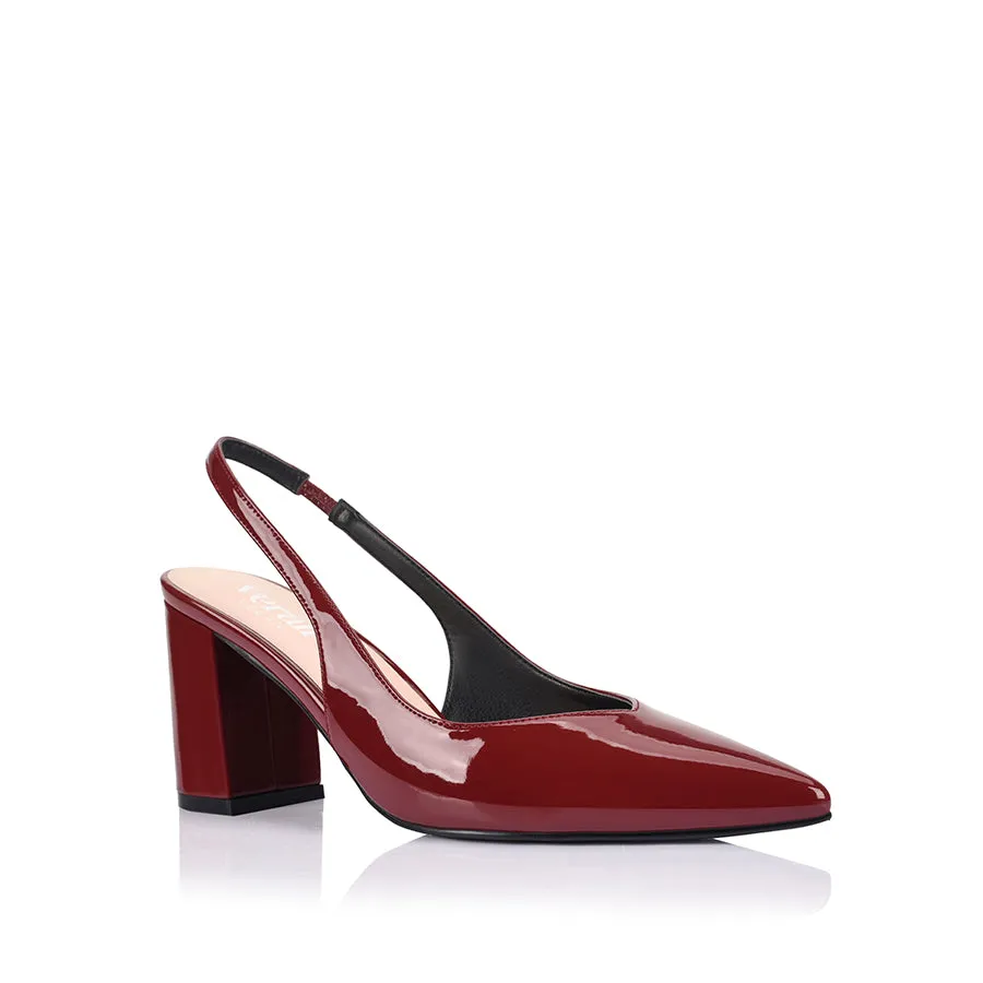 Elisha Slingback Block Heels - Wine Patent sold by Verali product image thumbnail 2