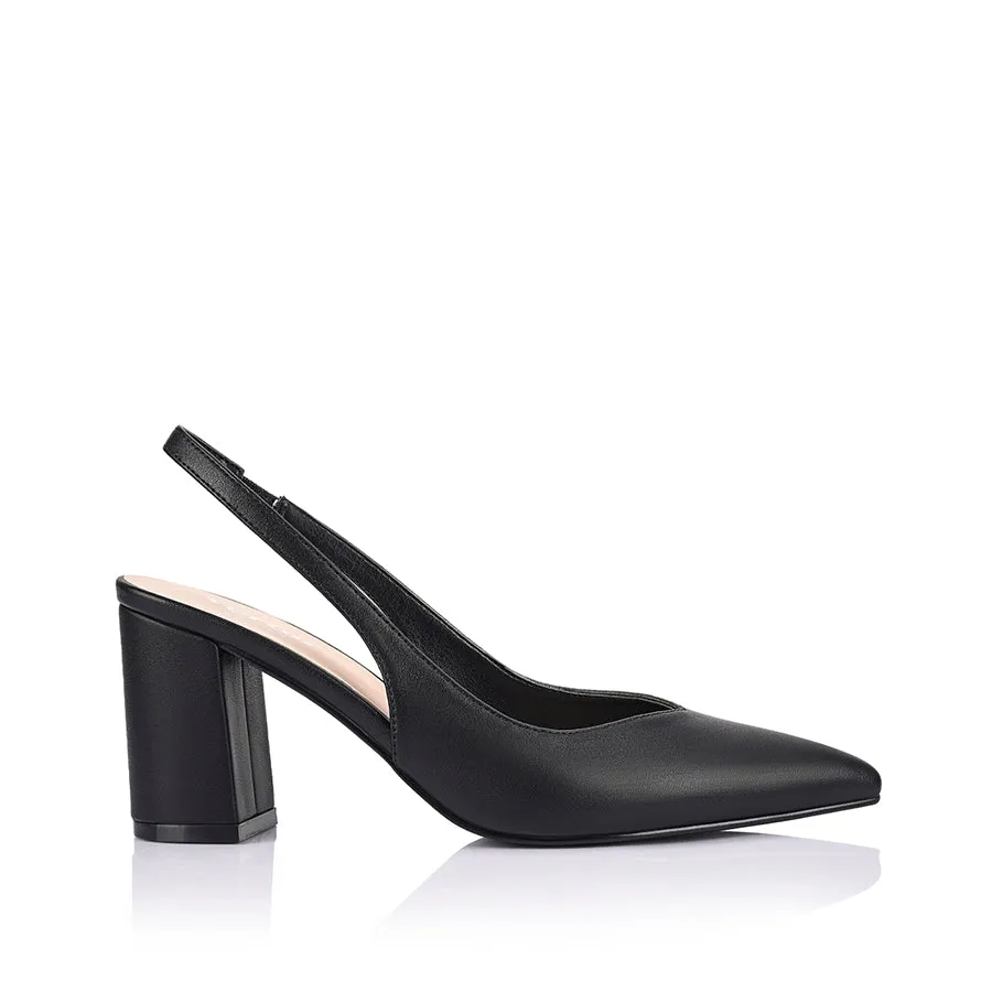 Elisha Slingback Block Heels - Black sold by Verali