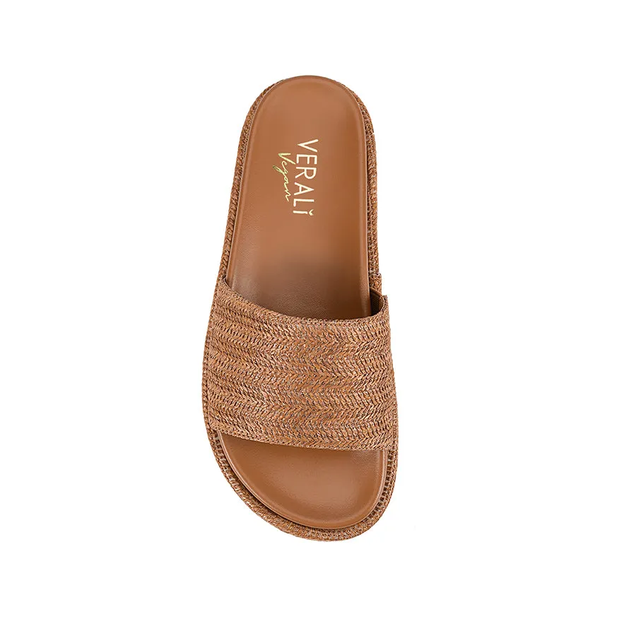 Romy Flatform Slides - Tan Raffia sold by Verali product image thumbnail 4