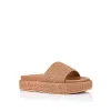 Romy Flatform Slides - Tan Raffia sold by Verali