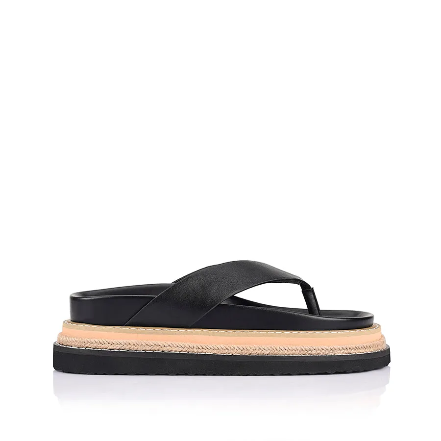 Theo Platform Thongs - Black sold by Verali