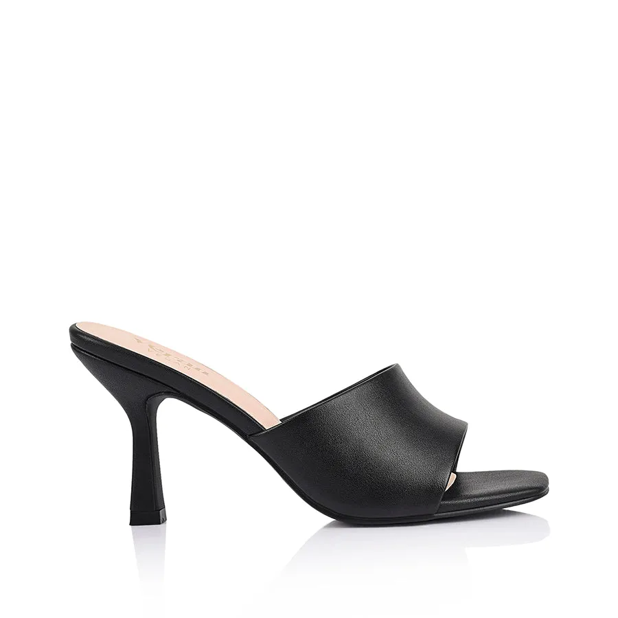 Petracca Heeled Mules - Black sold by Verali