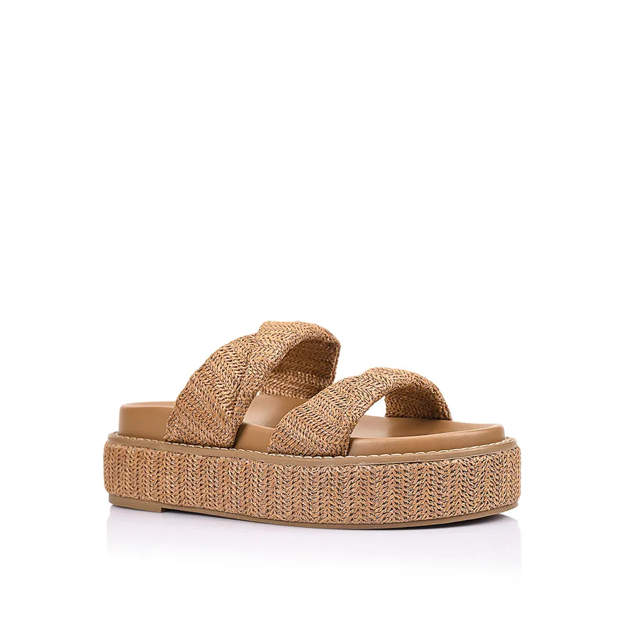 Rue Flatform Slides - Tan Raffia sold by Verali product image thumbnail 2