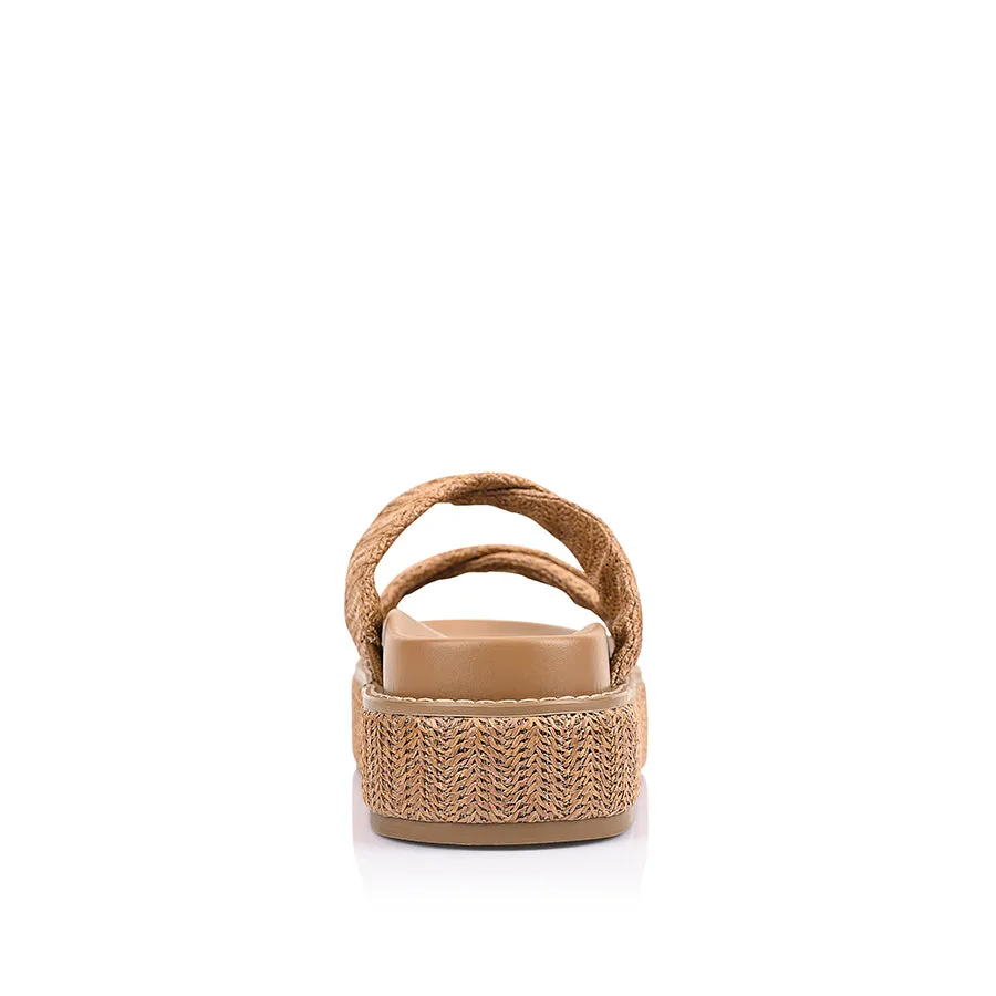 Rue Flatform Slides - Tan Raffia sold by Verali product image thumbnail 3