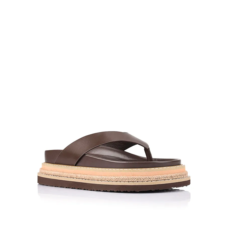 Theo Platform Thongs - Chocolate Brown sold by Verali product image thumbnail 3