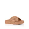 Roman Platform Slides - Tan Raffia sold by Verali
