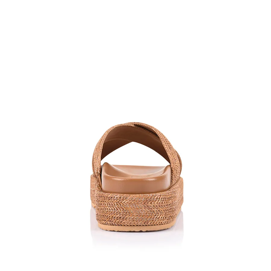 Roman Platform Slides - Tan Raffia sold by Verali product image thumbnail 3