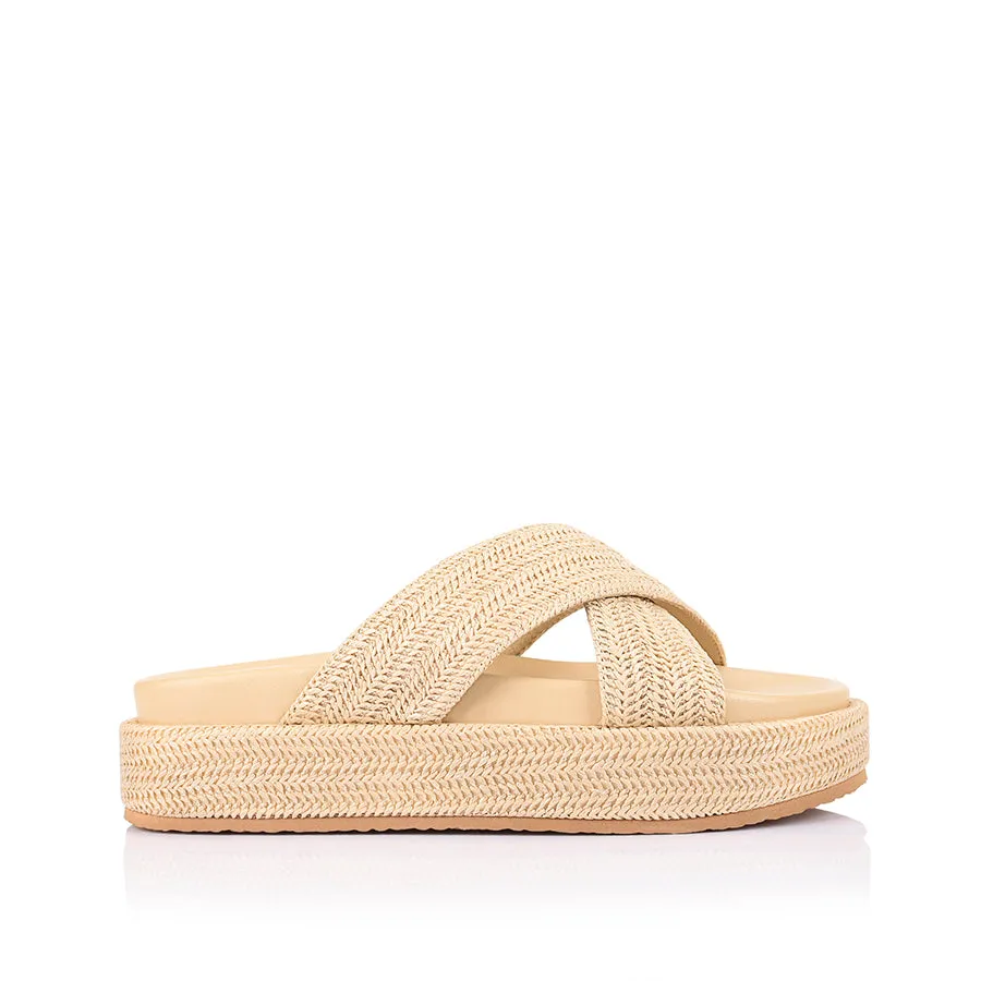 Roman Platform Slides - Raffia sold by Verali
