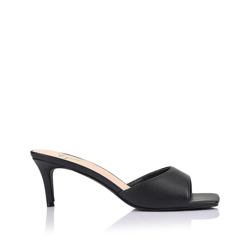 Tabitha Heeled Mules - Black sold by Verali