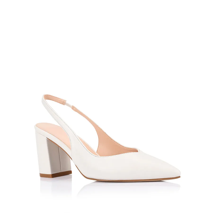 Elisha Slingback Block Heels - Chalk White sold by Verali product image thumbnail 2