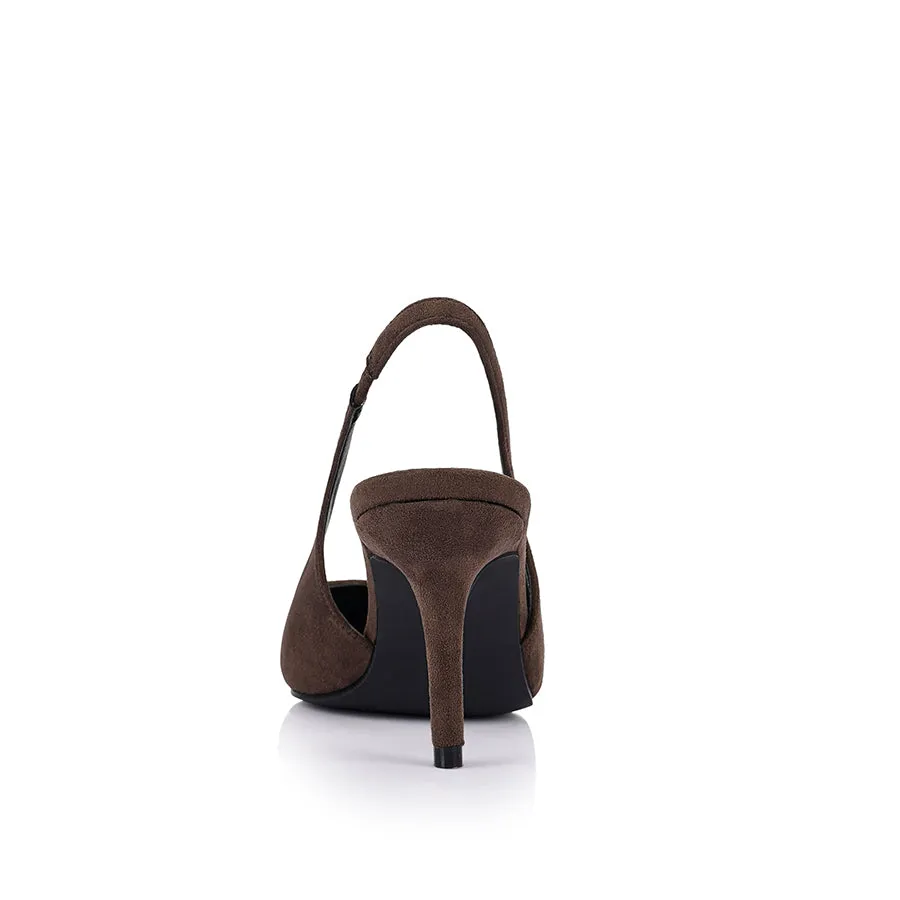 Lemur Slingback Stilettos - Chocolate Brown Micro sold by Verali product image thumbnail 3