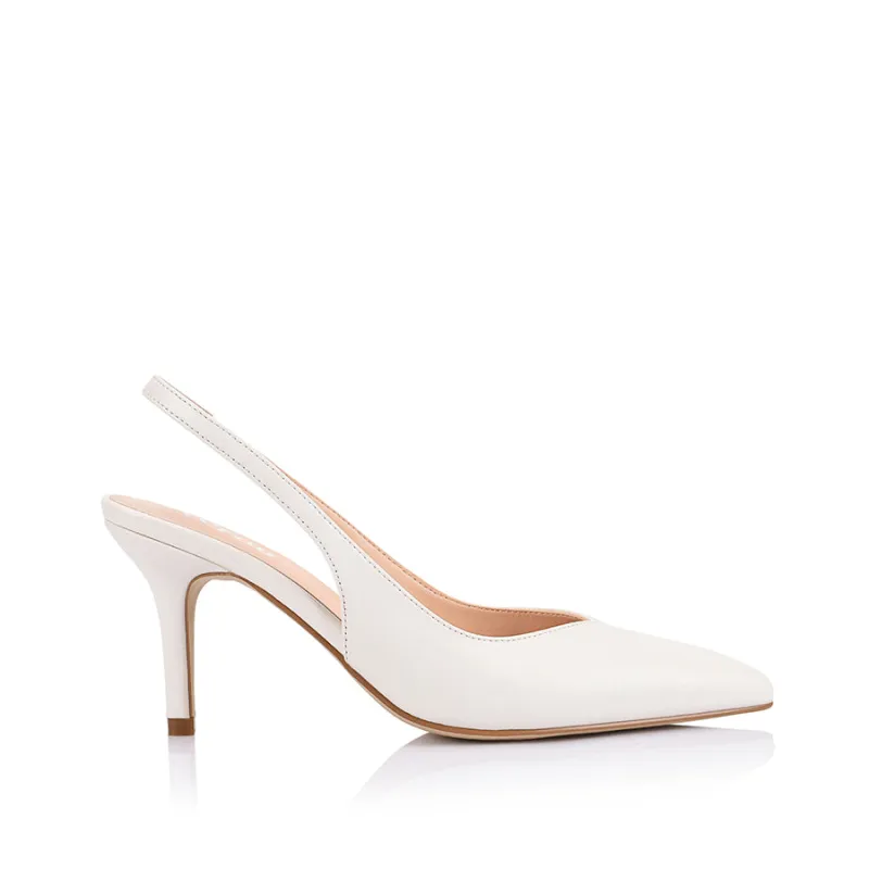 Lemur Slingback Stilettos - Chalk White sold by Verali