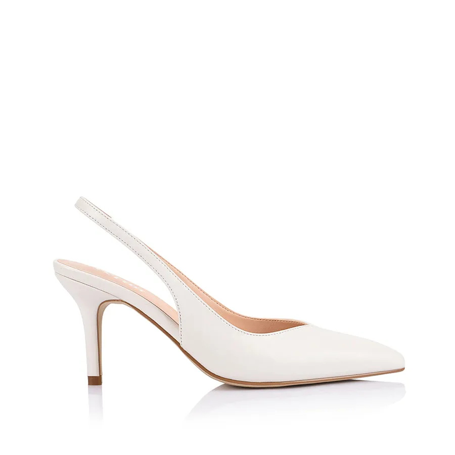 Lemur Slingback Stilettos - Chalk White sold by Verali