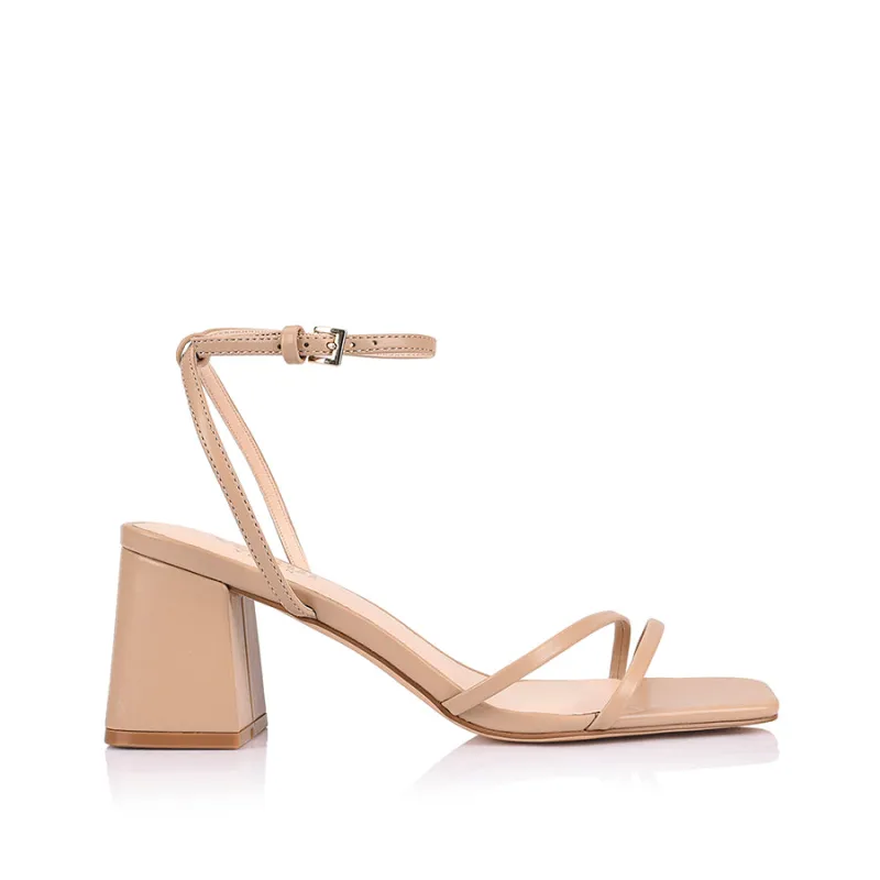 Stevie Block Heel Sandals - Beige sold by Verali