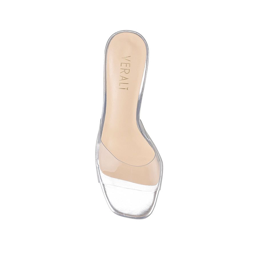 Kiah Clear Heel Mules - Silver Smooth sold by Verali product image thumbnail 4
