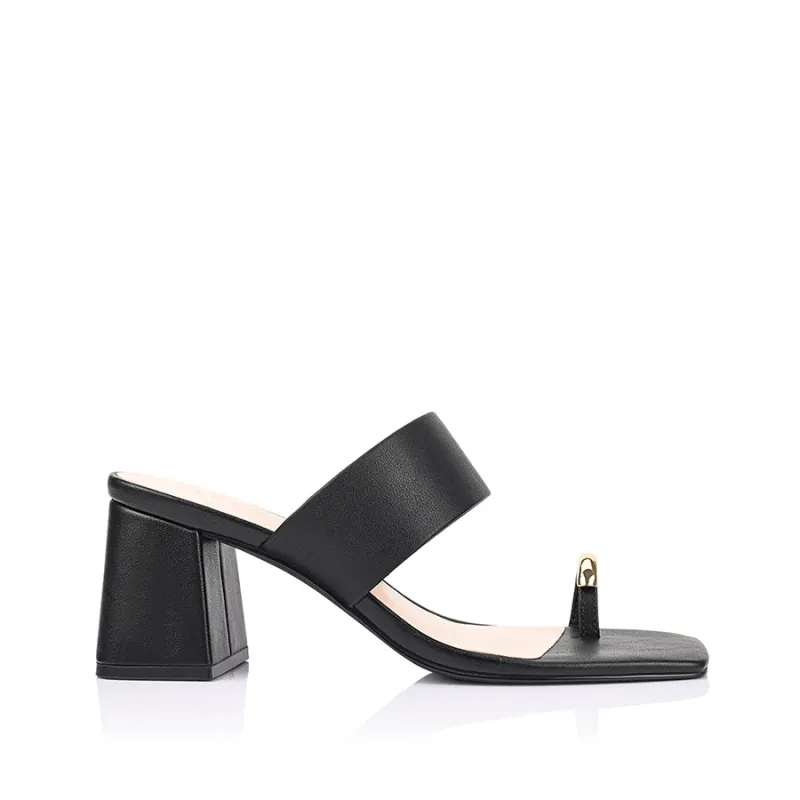 Stassie Block Heel Mules - Black sold by Verali