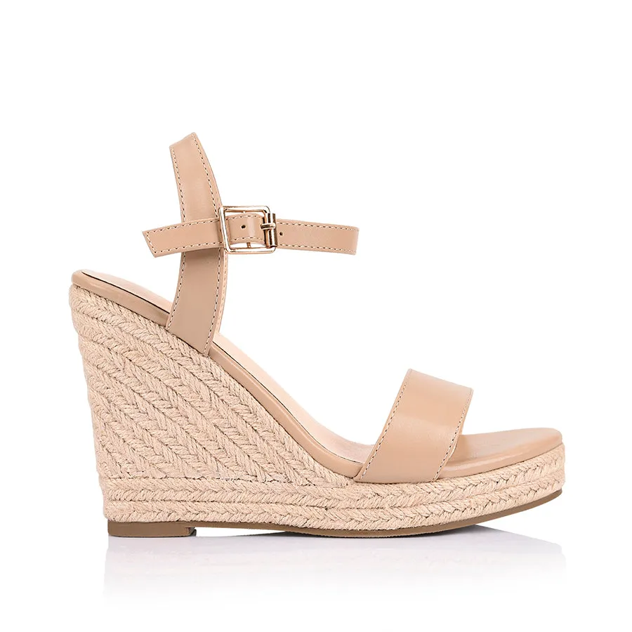 Amaya Rope Wedges - Beige sold by Verali