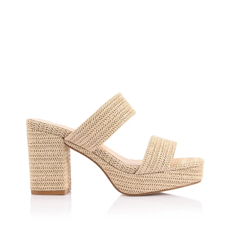Herbet Platform Heels - Raffia sold by Verali