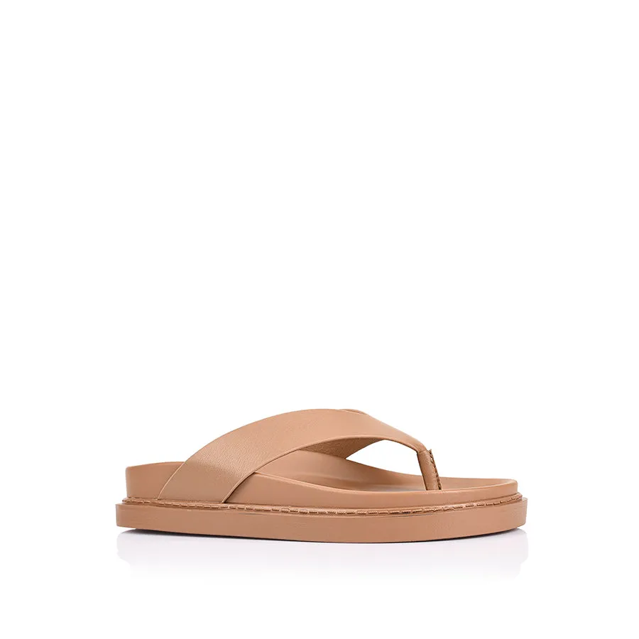 Bridget Footbed Slides - Dark Camel Tan sold by Verali product image thumbnail 2
