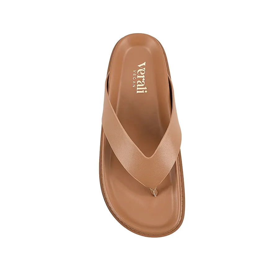 Bridget Footbed Slides - Dark Camel Tan sold by Verali product image thumbnail 4