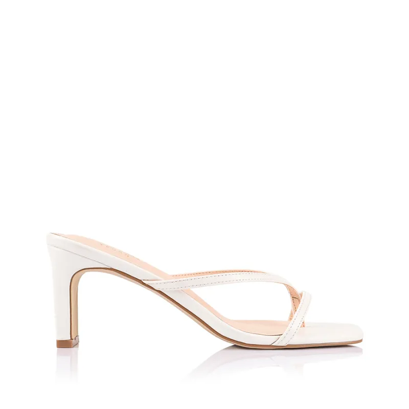 Gia Heeled Thongs - Chalk White sold by Verali