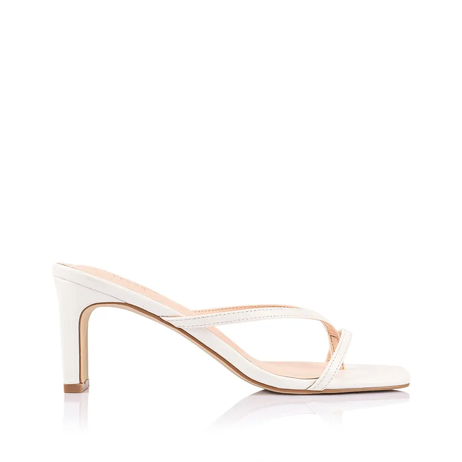 Gia Heeled Thongs - Chalk White sold by Verali