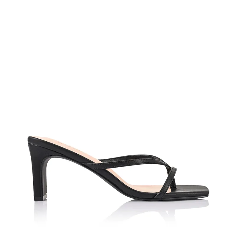 Gia Heeled Thongs - Black sold by Verali