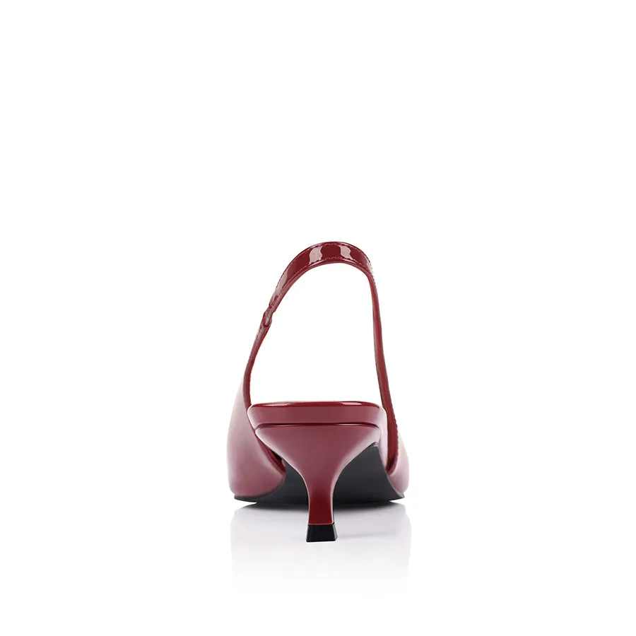 Lush Slingback Kitten Heels - Wine Patent sold by Verali product image thumbnail 3