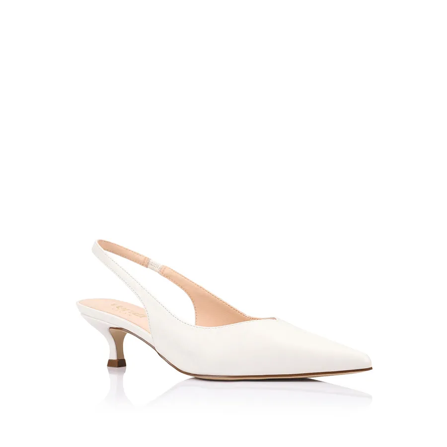 Lush Slingback Kitten Heels - Chalk White sold by Verali product image thumbnail 2