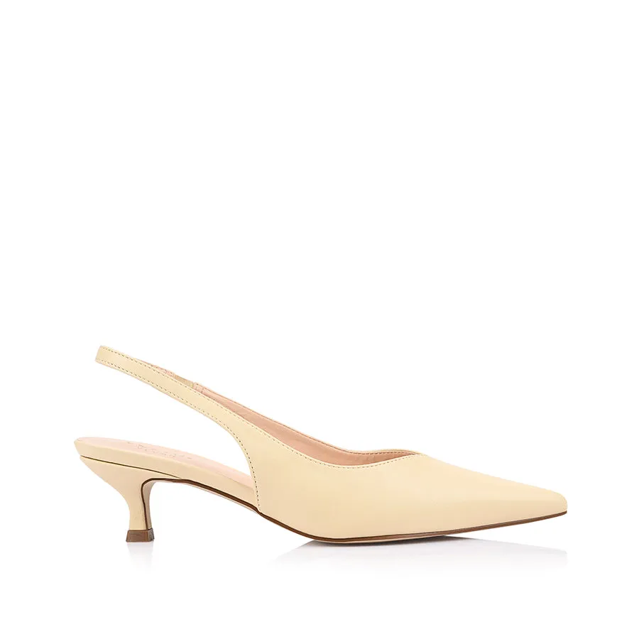 Lush Slingback Kitten Heels - Butter Cream sold by Verali