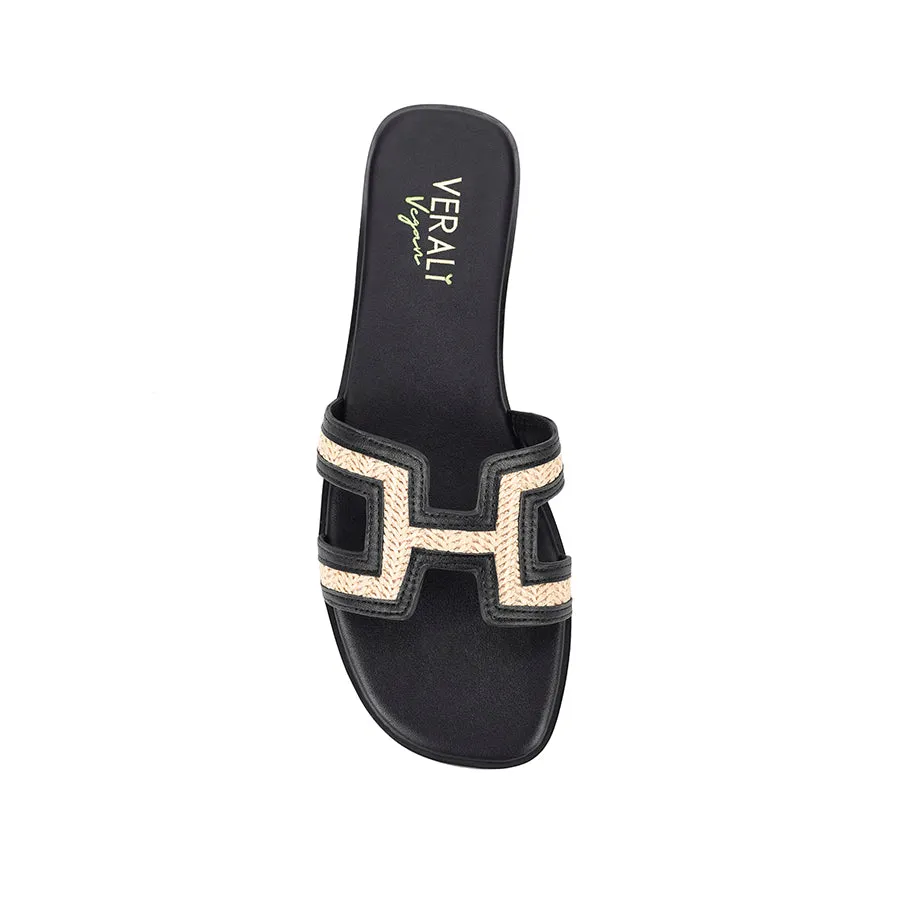Sandra Casual Slides - Black/Raffia sold by Verali product image thumbnail 4