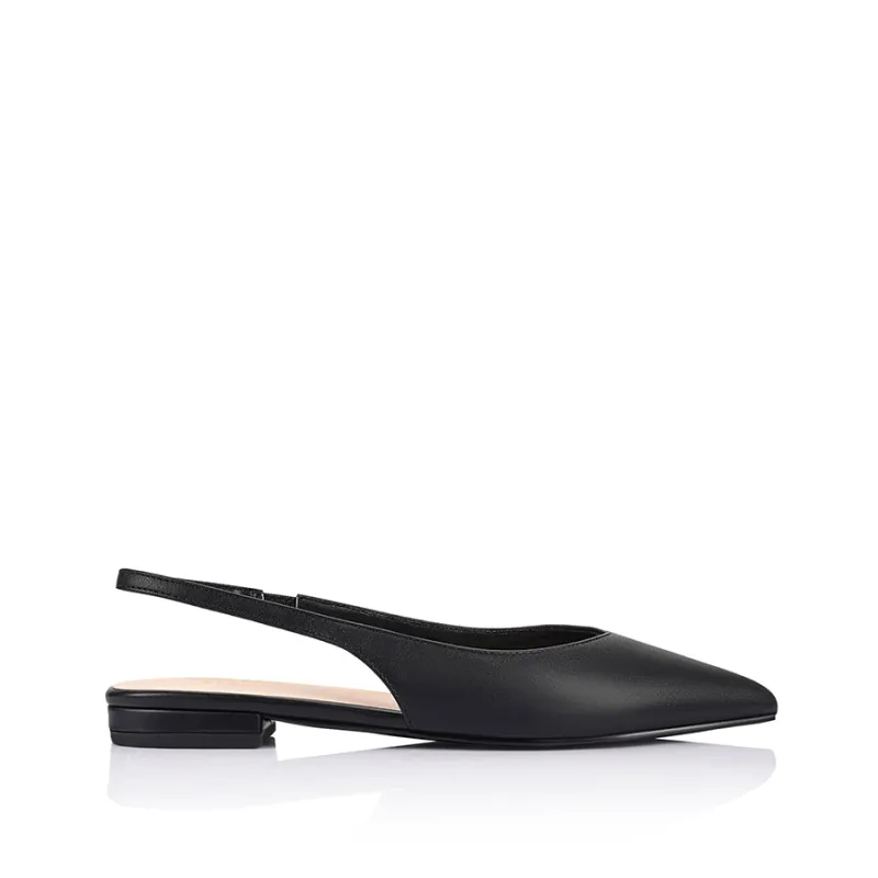 Hillary Slingback Flats - Black sold by Verali