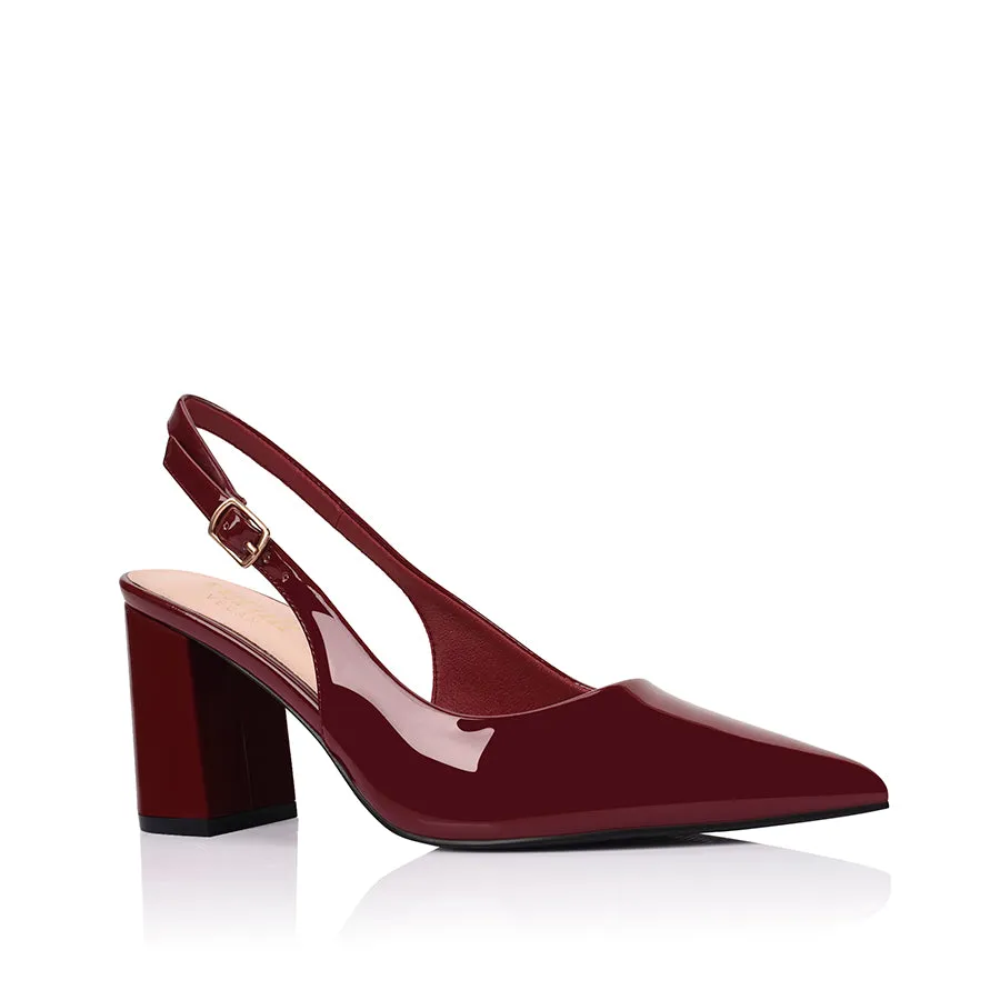 Elio Slingback Block Heels - Wine Patent sold by Verali product image thumbnail 2