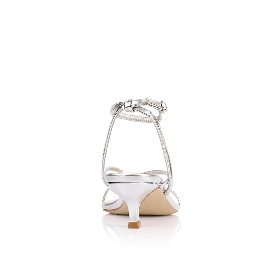 Maeve Kitten Heel Sandals - Silver sold by Verali product image thumbnail 3