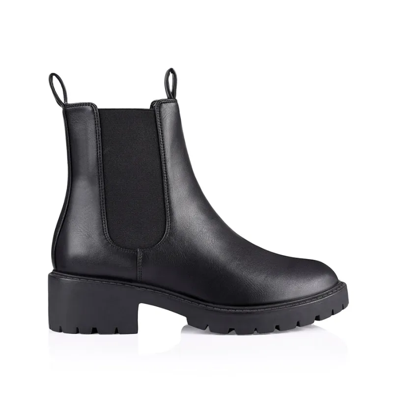 Jace Chelsea Combat Boots  - Black Smooth sold by Verali