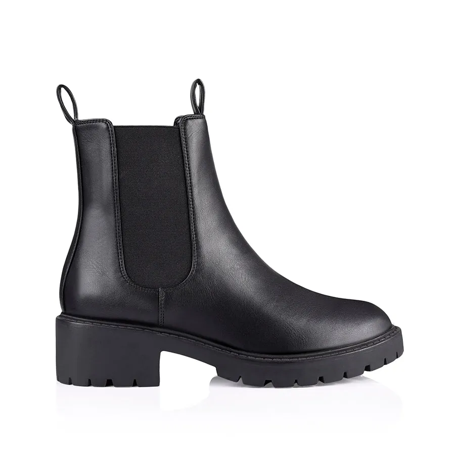 Jace Chelsea Combat Boots - Black Smooth sold by Verali