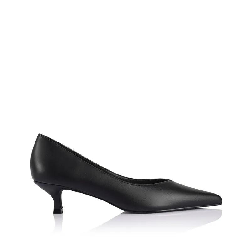 Lucy Kitten Heel Pumps - Black sold by Verali